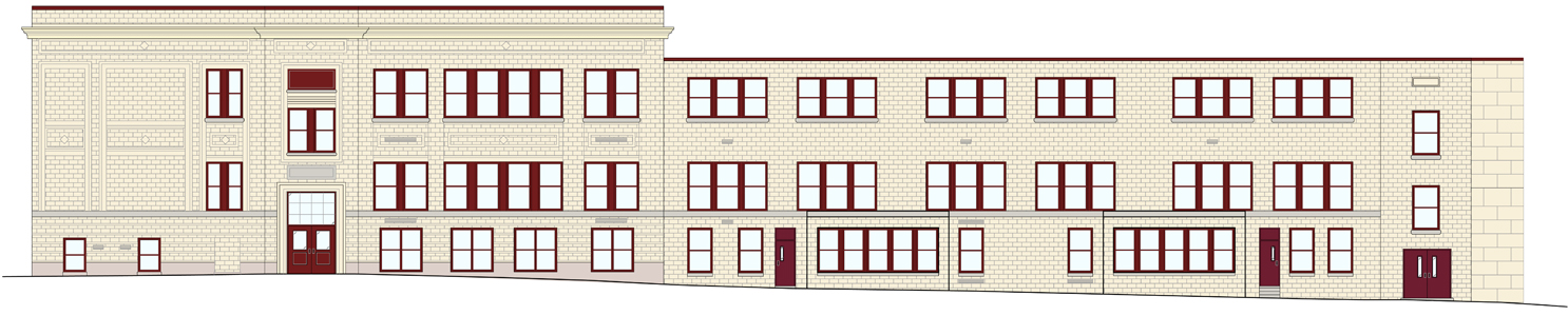 Midland School Referendum: School Building Playground View 